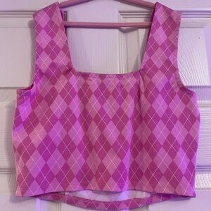 Pink Argyle Women's Top